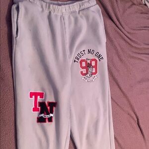 Rue21 Gray Joggers with Bold Graphic Design